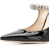 imageFSJ Women Crystal Chunky Heeled Mules Wedding Sandals Rhinestone Strappy Pumps Pointed Toe Fashion Slippers Slip On Bridal Shoes Size 415 USBlackGreen