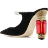 imageFSJ Women Crystal Chunky Heeled Mules Wedding Sandals Rhinestone Strappy Pumps Pointed Toe Fashion Slippers Slip On Bridal Shoes Size 415 USBlackRed