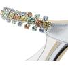 imageFSJ Women Crystal Chunky Heeled Mules Wedding Sandals Rhinestone Strappy Pumps Pointed Toe Fashion Slippers Slip On Bridal Shoes Size 415 USClear