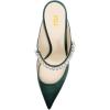 imageFSJ Women Crystal Chunky Heeled Mules Wedding Sandals Rhinestone Strappy Pumps Pointed Toe Fashion Slippers Slip On Bridal Shoes Size 415 USDark Green Satin