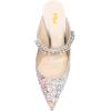 imageFSJ Women Crystal Chunky Heeled Mules Wedding Sandals Rhinestone Strappy Pumps Pointed Toe Fashion Slippers Slip On Bridal Shoes Size 415 USGlitter
