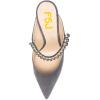 imageFSJ Women Crystal Chunky Heeled Mules Wedding Sandals Rhinestone Strappy Pumps Pointed Toe Fashion Slippers Slip On Bridal Shoes Size 415 USGray Clear