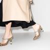 imageFSJ Women Crystal Chunky Heeled Mules Wedding Sandals Rhinestone Strappy Pumps Pointed Toe Fashion Slippers Slip On Bridal Shoes Size 415 USLeopard