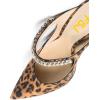 imageFSJ Women Crystal Chunky Heeled Mules Wedding Sandals Rhinestone Strappy Pumps Pointed Toe Fashion Slippers Slip On Bridal Shoes Size 415 USLeopard