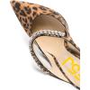 imageFSJ Women Crystal Chunky Heeled Mules Wedding Sandals Rhinestone Strappy Pumps Pointed Toe Fashion Slippers Slip On Bridal Shoes Size 415 USLeopard Red