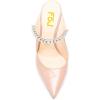 imageFSJ Women Crystal Chunky Heeled Mules Wedding Sandals Rhinestone Strappy Pumps Pointed Toe Fashion Slippers Slip On Bridal Shoes Size 415 USLight Salmon