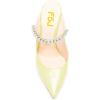 imageFSJ Women Crystal Chunky Heeled Mules Wedding Sandals Rhinestone Strappy Pumps Pointed Toe Fashion Slippers Slip On Bridal Shoes Size 415 USLight Yellow