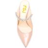 imageFSJ Women Crystal Chunky Heeled Mules Wedding Sandals Rhinestone Strappy Pumps Pointed Toe Fashion Slippers Slip On Bridal Shoes Size 415 USPink Clear