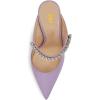 imageFSJ Women Crystal Chunky Heeled Mules Wedding Sandals Rhinestone Strappy Pumps Pointed Toe Fashion Slippers Slip On Bridal Shoes Size 415 USPurple