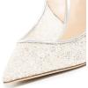imageFSJ Women Crystal Chunky Heeled Mules Wedding Sandals Rhinestone Strappy Pumps Pointed Toe Fashion Slippers Slip On Bridal Shoes Size 415 USShiny Clear