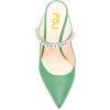 imageFSJ Women Crystal Chunky Heeled Mules Wedding Sandals Rhinestone Strappy Pumps Pointed Toe Fashion Slippers Slip On Bridal Shoes Size 415 USSpring Green