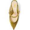 imageFSJ Women Crystal Chunky Heeled Mules Wedding Sandals Rhinestone Strappy Pumps Pointed Toe Fashion Slippers Slip On Bridal Shoes Size 415 USYellow Mesh