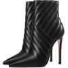 imageFSJ Women Fashion Ankle Boot Sexy Pointed Toe Stiletto High Heel Side Zipper Dressy Short Booties Size 415 USBlack