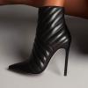 imageFSJ Women Fashion Ankle Boot Sexy Pointed Toe Stiletto High Heel Side Zipper Dressy Short Booties Size 415 USBlack