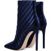imageFSJ Women Fashion Ankle Boot Sexy Pointed Toe Stiletto High Heel Side Zipper Dressy Short Booties Size 415 USBlue