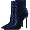 imageFSJ Women Fashion Ankle Boot Sexy Pointed Toe Stiletto High Heel Side Zipper Dressy Short Booties Size 415 USBlue