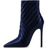 imageFSJ Women Fashion Ankle Boot Sexy Pointed Toe Stiletto High Heel Side Zipper Dressy Short Booties Size 415 USBlue