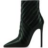 imageFSJ Women Fashion Ankle Boot Sexy Pointed Toe Stiletto High Heel Side Zipper Dressy Short Booties Size 415 USGreen
