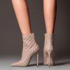 imageFSJ Women Fashion Ankle Boot Sexy Pointed Toe Stiletto High Heel Side Zipper Dressy Short Booties Size 415 USNude Pink