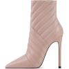 imageFSJ Women Fashion Ankle Boot Sexy Pointed Toe Stiletto High Heel Side Zipper Dressy Short Booties Size 415 USNude Pink