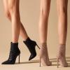 imageFSJ Women Fashion Ankle Boot Sexy Pointed Toe Stiletto High Heel Side Zipper Dressy Short Booties Size 415 USNude Pink