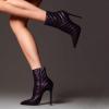 imageFSJ Women Fashion Ankle Boot Sexy Pointed Toe Stiletto High Heel Side Zipper Dressy Short Booties Size 415 USPurple