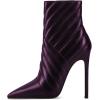 imageFSJ Women Fashion Ankle Boot Sexy Pointed Toe Stiletto High Heel Side Zipper Dressy Short Booties Size 415 USPurple