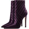 imageFSJ Women Fashion Ankle Boot Sexy Pointed Toe Stiletto High Heel Side Zipper Dressy Short Booties Size 415 USPurple