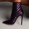 imageFSJ Women Fashion Ankle Boot Sexy Pointed Toe Stiletto High Heel Side Zipper Dressy Short Booties Size 415 USPurple