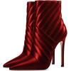 imageFSJ Women Fashion Ankle Boot Sexy Pointed Toe Stiletto High Heel Side Zipper Dressy Short Booties Size 415 USRed
