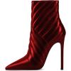 imageFSJ Women Fashion Ankle Boot Sexy Pointed Toe Stiletto High Heel Side Zipper Dressy Short Booties Size 415 USRed