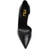 imageFSJ Women Graceful Pointed Toe Studded Rivets DOrsay Pumps Gold Chain High Heel Slip On Ladies Patry Prom Evening Dress Shoes Size 416 USBlack