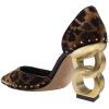 imageFSJ Women Graceful Pointed Toe Studded Rivets DOrsay Pumps Gold Chain High Heel Slip On Ladies Patry Prom Evening Dress Shoes Size 416 USLeopardvelvet