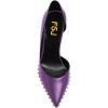 imageFSJ Women Graceful Pointed Toe Studded Rivets DOrsay Pumps Gold Chain High Heel Slip On Ladies Patry Prom Evening Dress Shoes Size 416 USPurple