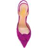 imageFSJ Women Graceful Slip On Slingback Pumps Pointed Closed Toe Strappy Studded High Heels Elastic Ankle Strap Sandals Suede Ladies Dress Shoes Size 415 USFuchsia