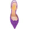 imageFSJ Women Graceful Slip On Slingback Pumps Pointed Closed Toe Strappy Studded High Heels Elastic Ankle Strap Sandals Suede Ladies Dress Shoes Size 415 USDarkorchid