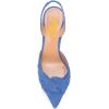imageFSJ Women Graceful Slip On Slingback Pumps Pointed Closed Toe Strappy Studded High Heels Elastic Ankle Strap Sandals Suede Ladies Dress Shoes Size 415 USSkyblue