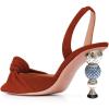 imageFSJ Women Graceful Slip On Slingback Pumps Pointed Closed Toe Strappy Studded High Heels Elastic Ankle Strap Sandals Suede Ladies Dress Shoes Size 415 USDarkred