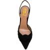 imageFSJ Women Graceful Slip On Slingback Pumps Pointed Closed Toe Strappy Studded High Heels Elastic Ankle Strap Sandals Suede Ladies Dress Shoes Size 415 USBlack