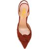 imageFSJ Women Graceful Slip On Slingback Pumps Pointed Closed Toe Strappy Studded High Heels Elastic Ankle Strap Sandals Suede Ladies Dress Shoes Size 415 USDarkred