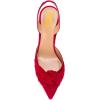 imageFSJ Women Graceful Slip On Slingback Pumps Pointed Closed Toe Strappy Studded High Heels Elastic Ankle Strap Sandals Suede Ladies Dress Shoes Size 415 USRed