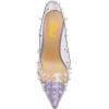 imageFSJ Women Sexy Pearls Transparent Pointed Toe Pumps High Heel with Pearls Slip On Formal Party Dress Wedding Shoes Size 415 USMedium Purple