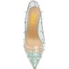 imageFSJ Women Sexy Pearls Transparent Pointed Toe Pumps High Heel with Pearls Slip On Formal Party Dress Wedding Shoes Size 415 USTurquoise