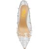 imageFSJ Women Sexy Pearls Transparent Pointed Toe Pumps High Heel with Pearls Slip On Formal Party Dress Wedding Shoes Size 415 USWhite