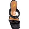 imageFSJ Women Square Open Toe Two Strap Heeled Sandal Chain Detail High Heel Slip On Mules Backless Slides Ladies Date Shoes Size 416 USBlack