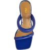 imageFSJ Women Square Open Toe Two Strap Heeled Sandal Chain Detail High Heel Slip On Mules Backless Slides Ladies Date Shoes Size 416 USBlue