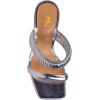 imageFSJ Women Square Open Toe Two Strap Heeled Sandal Chain Detail High Heel Slip On Mules Backless Slides Ladies Date Shoes Size 416 USGrey
