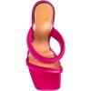 imageFSJ Women Square Open Toe Two Strap Heeled Sandal Chain Detail High Heel Slip On Mules Backless Slides Ladies Date Shoes Size 416 USHot Pink