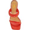 imageFSJ Women Square Open Toe Two Strap Heeled Sandal Chain Detail High Heel Slip On Mules Backless Slides Ladies Date Shoes Size 416 USOrange