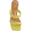 imageFSJ Women Square Open Toe Two Strap Heeled Sandal Chain Detail High Heel Slip On Mules Backless Slides Ladies Date Shoes Size 416 USYellow